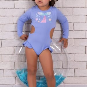 MAIO INFANTIL MANGA LONGA E BABADO / ROXO